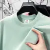 Camiseta de algodón puro de manga corta para verano para hombre, transpirable y de corte holgado, camiseta de cuello redondo para jóvenes y adultos de mediana edad, top versátil y moderno de color liso