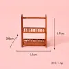 Nova Casa de Bonecas Simulação Madeira Rack de Armazenamento Dupla Camada Cena Miniatura DIY Brinquedos de Comida Miniatura Ornamento de Prateleira de Madeira
