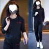 Sudadera de Moda de Manga Larga y Traje Deportivo de Estilo Occidental Casual con Temperamento Suelto y Talla Grande para Primavera y Otoño del Sudeste Asiático