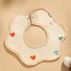 Babetes de Gaze de Seis Camadas em Forma de Pétala, Babetes de Gaze 100% Algodão para Saliva, Babetes de Algodão Grau A para Bebê, Multiuso, Estilo Ins, Atacado
