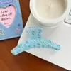 Pinza de garra de ola azul y blanca, sensación fresca de verano, pinza para el pelo de acetato, pinza de tiburón versátil de temperamento, accesorio de pinza para moño de pelo suave y refrescante