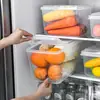 Caja de Almacenamiento con Tapa abatible, Caja de Conservación de Plástico Semiabierta, Caja de Exhibición para Supermercado, Caja Selladora de Alimentos para Refrigerador, Uso Doméstico