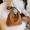Bolsa grande portátil com várias costas para mulheres, nova bolsa mensageiro de lona de veludo cotelê da moda, mochila de grande capacidade, 2023