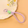 Cordón corto tejido bicolor para tarjetas de identificación, llavero, accesorio universal estilo dopamina, paracord hecho a mano DIY