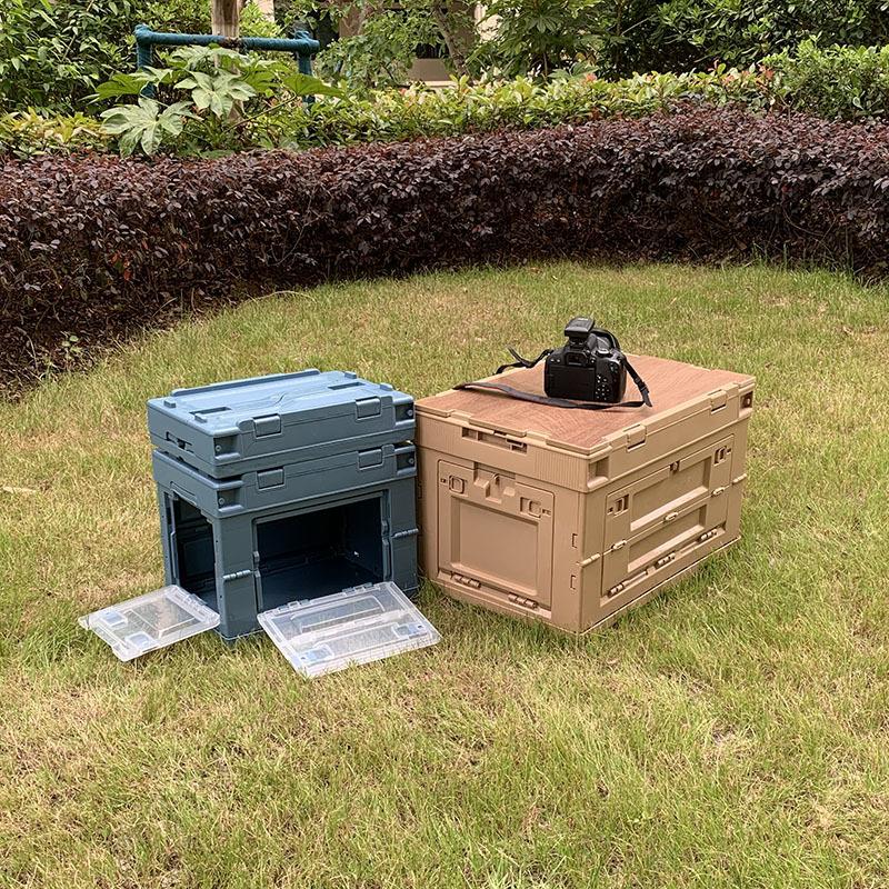 日式20L双侧开门折叠箱 小号居家塑料折叠收纳储物