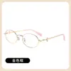 Óculos Lisos de Metal Estilo Japonês Yitong "Bm164" Armação Oval de Óculos Nerd para Mulheres com um Ar Atmosférico Danyang Atacado