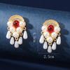 Pendientes exagerados europeos y americanos de tendencia femenina, pendientes de borla de perlas de imitación de aleación, joyería de boda para banquetes