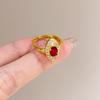 Anillo de Mariposa de Esmalte al Óleo para Mujer Nicho de Lujo Ligero No Descolorido Celebridad de Internet Explosivo Estilo Extranjero Anillo Combinable