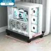 Gabinete Host de Computadora Móvil Estante de Almacenamiento de Madera Maciza para Oficina Colocación de Gabinete de Escritorio Estante de Almacenamiento con Bandeja Soporte para Impresora