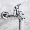 Grifo de Ducha Oculto Todo Cobre Calentador de Agua Juego de Ducha Baño Tina Grifo Triple Válvula Mezcladora Frío y Caliente
