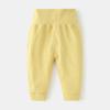 Calças Infantis de Primavera e Outono Puro Algodão Bottoming Underwear Baby Boys and Girls High Cintura Calça de Proteção da Barriga Baby Toddler Jacquard Vintage