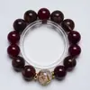 [Zhu Xia Ranyun] Pulsera de Flor de Goma Natural y Cristal para Mujer, Pulsera Versátil de Cristal Dorada con Flor de Goma de Carpa Lote