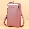 Venta al por mayor de fábrica bolsa para teléfono móvil femenina pequeña para estudiante bandolera bolsa para teléfono móvil multi-funcional con pantalla táctil monedero mini