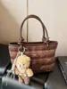 Bolsa bucket color block moderna com estampa xadrez, uma bolsa transversal e bolsa de mão fashion para mulheres, nova coleção outono 2026