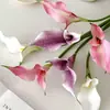 Flor Artificial Eva Lirio de Calas de Doble Pétalo Lirio de Calas de Doble Cabeza Arreglo Floral de Boda Decoración de Sala de Estar Adornos Florales Flores Falsas Venta al por Mayor
