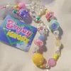Cordón para teléfono móvil con colgante de dopamina para niña, pulsera corta de cuentas coloridas, colgante para cámara CCD antipérdida
