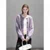 Estilo suave cuello redondo manga raglán cárdigan corto de punto para mujer otoño e invierno nuevo estilo coreano holgado casual chaqueta 26997