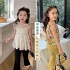 Pantalones de Campana para Niña Verano Delgados de Seda de Hielo Largos Estilo Princesa Popular Pantalones Casuales para Niña Pantalones Elegantes Venta al por Mayor