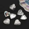 Marco de Fotos Espejo de Acero Inoxidable 316 con Forma de Corazón Joyería DIY Llavero de Corazón Colgante Puede Contener Fotos Caja de Fotos para Pareja