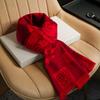 Bufanda Roja Imitación Cachemir para Mujeres de Mediana Edad y Mayores, para Hombres y Mujeres, Invierno Rojo Brillante Rojo Chino Año del Caballo del Zodiaco