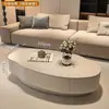 Mesa de centro de madera maciza color nogal, estilo francés minimalista moderno de lujo ligero, para uso en sala de estar, estilo wabi-sabi minimalista de alta gama color crema