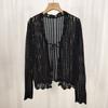 Nuevo Cárdigan de Punto Elegante Dulce para Mujer con Mangas Largas y Aberturas con Cordones, Chaqueta Petite de Punto, Top Corto Versátil