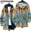 2024 Europeo y Americano Transfronterizo Nuevo Impresión 3D Personalizada Otoño e Invierno Moda Cálida Chaqueta de Pareja con Capucha Chaqueta de Algodón para Hombre