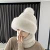Gorro de Inverno para Mulheres, Novo Anticongelante, Chapéu Quente e à Prova de Vento para Ciclismo, Proteção Espessa para o Pescoço, Gola, Máscara Facial Integrada