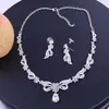 Novo Conjunto de Headwear para Palco de Casamento Moda Coreana Coroa de Strass Pente de Cabelo Colar Brincos Conjunto de Três Peças