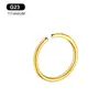 Europa y Estados Unidos venta caliente G23 titanio perforación anillo falso para nariz anillo para tabique nasal anillo para cartílago de la oreja chapado anillo abierto pinza para la nariz