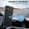 Adecuado para iPhone 18 Pro Funda de Teléfono Magnética de Carga Inalámbrica Magsafe 16 Plus Funda Protectora de Cuero con Patrón Cruzado
