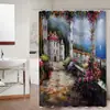Cortina de Ducha Amazon Nueva Decoración de Baño Transfronteriza Tela Estilo Europeo Nuevo Poliéster Estampado Cortina Divisoria Cortina de Ducha Zhejiang