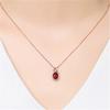 Nueva Moda Temperamento Simple Colgante Doble Amor Corazón Entrelazado Imitación Turmalina Roja Natural Color Rubí