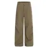 Pantalones de Trabajo Anchos Plisados Estilo Retro Americano para Hombre y Mujer, Primavera y Otoño, Estilo Perezoso, Corte Holgado, Adelgazantes, Pantalones Largos Casuales Relajados