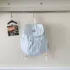 Mochila a rayas estilo coreano 2026 con cordón, nueva, gran capacidad, para estudiante, para ir al trabajo, ligera, estilo universitario, fresca