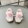 Zapatos Deportivos para Niños Pequeños Estampado de Dibujos Animados Zapatos para Caminar para Niñas Transpirables Ligeros Velcro Cordones Estilo Princesa Zapatos de Bebé