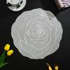 Manteles Individuales de Rosas Más Vendidos Transfronterizos Recortados Manteles Individuales Estampados en Caliente Posavasos Estilo Europeo Lujo Accesible Pvc Impermeable y a Prueba de Aceite Tapetes Aislantes del Calor