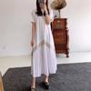 En Stock Primavera/Verano 2026 Estilo Diseñador Vestido Plisado Manga Corta Largo Por Encima de la Rodilla Corte Holgado Vestido Adelgazante