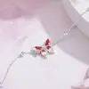Pulseira Borboleta Esmaltada Feminina Prata Esterlina Luxo Leve Nicho Delicada Alto Padrão 2024 Nova Joia de Prata Feminina