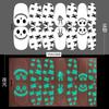 Calcomanías para Uñas Calcomanías para Uñas Luminosas Halloween Calavera Graffiti Juego de 12