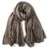 Bufanda de Algodón y Lino Rayada de Color Sólido Tie-Dye Moda Otoño e Invierno Cálida Unisex Bufanda para el Cuello Chal Artístico Retro