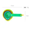 Juego de 5 cucharas medidoras de colores con báscula, cuchara para pesar condimentos del hogar, cuchara medidora de plástico, herramienta para hornear