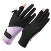 Guantes de Protección Solar para Mujer Verano para Ciclismo Anti-ultravioleta Transpirables Finos para Conducir Antideslizantes Exposición Dedo Pantalla Táctil Guantes de Seda de Hielo