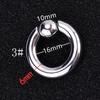 Nuevo BCR transfronterizo tamaño grande tarjeta anillo de bola resorte bola anillo para la nariz aretes para la oreja anillo pesado para el pecho anillo femenino multiusos acero inoxidable
