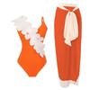 Traje de Baño Conservador de Una Pieza para Exportación Europea y Americana que Cubre el Vientre y Adelgaza, Estilo Sexy con Falda, Nuevo Traje de Baño para Mujer, Falda de Playa de Gasa