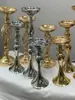 Novos Adereços de Casamento Vaso de Flores de Ferro Estilo Europeu Decoração da Mesa Principal do Casamento Recipiente para Arranjo de Flores Vaso Ornamentado de Flor de Mesa Dourado Galvanizado