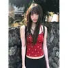 Chaleco de lunares con cuentas para mujer, estilo coreano de verano, chic, único, camisola pequeña, se puede usar por fuera o por dentro, top sin mangas a la moda