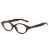 Armação de Óculos Oval Estilo Coreano Moda Armação Retrô com Tachas Nerd Óculos Simples Versátil Anti-Luz Azul Óculos Sem Grau