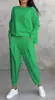 2026 Nuevo Conjunto de Ropa para Mujer de Comercio Exterior Transfronterizo Europeo y Americano, Color Sólido, Cuello Redondo, Manga Larga con Pantalones de Bolsillo para Mujer
