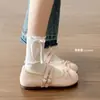 Zapatos Mary Jane de encaje estilo francés para mujer, nuevos zapatos de otoño 2026 para combinar con faldas, zapatos pequeños de cuero estilo ballet